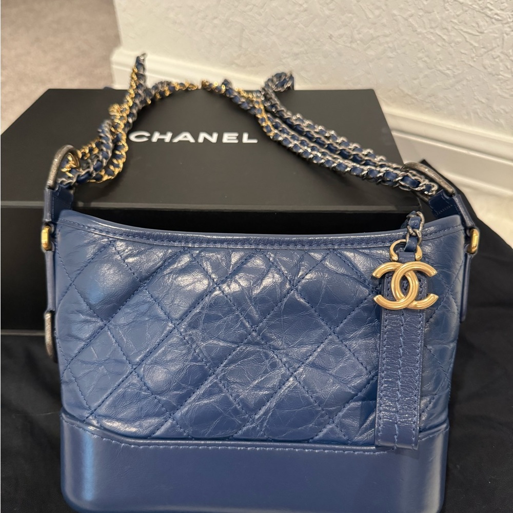 SOLD. Chanel Gabrielle Small Navy